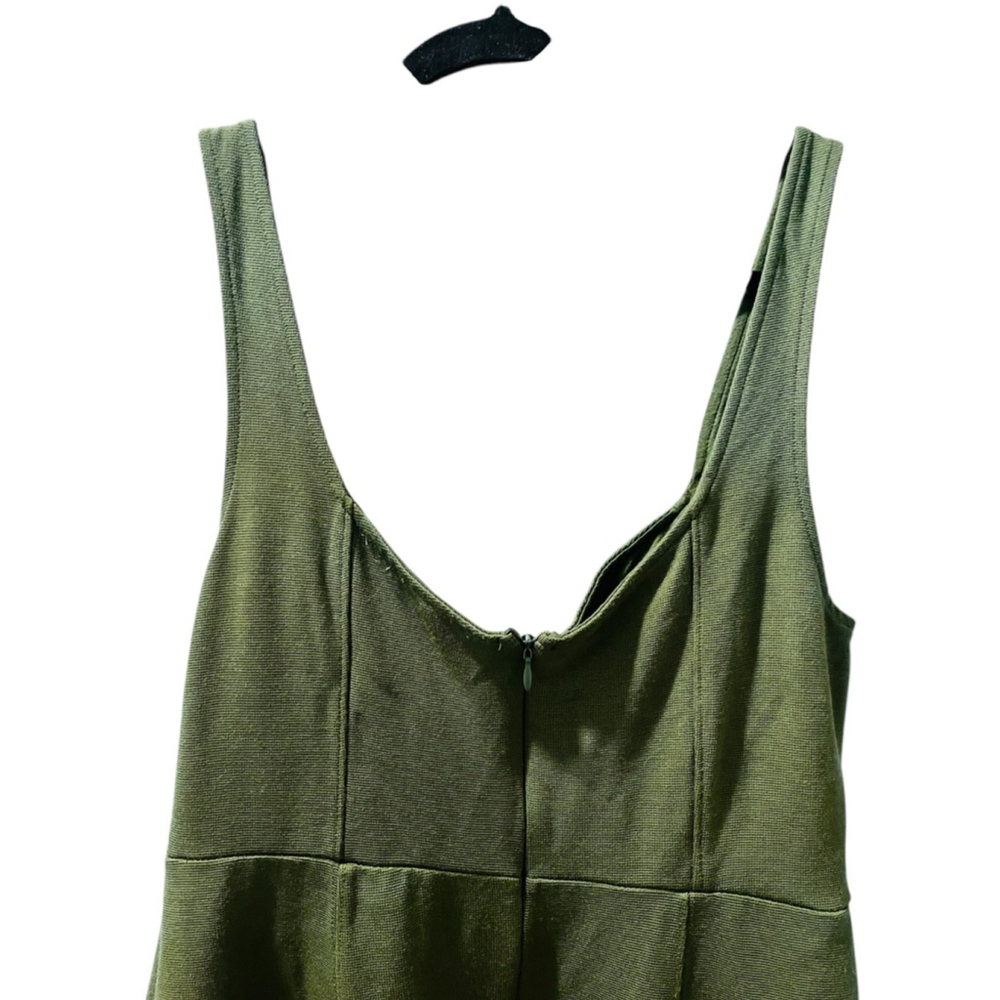 Maeve Anthropologie Size 10 Moss Green Sleeveless Midi Dress Button Front $160 - Picture 6 of 6